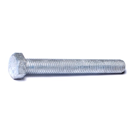 5/8-11 Hex Head Cap Screw, Hot Dipped Galvanized Steel, 5 In L, 15 PK